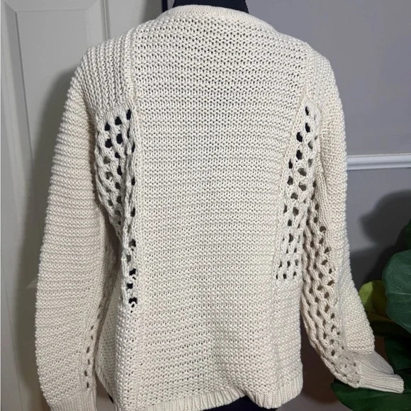 CAbi Cream Knit Sweater with Tie Neck - Picture 4 of 5